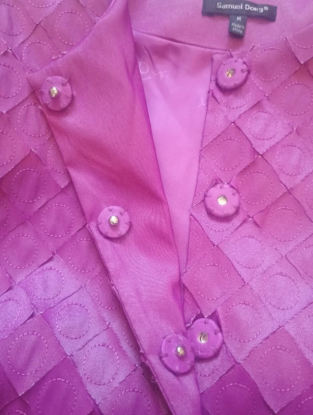 Samuel dong Taffeta Women's Jacket Belted Trench Coat Size: M